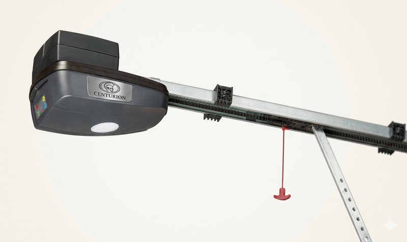 Garage door opener with Centurion logo on a white background