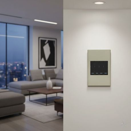 GRAPHITE AND TITANIUM 4 LEVER 2 WAY LIGHT SWITCH
