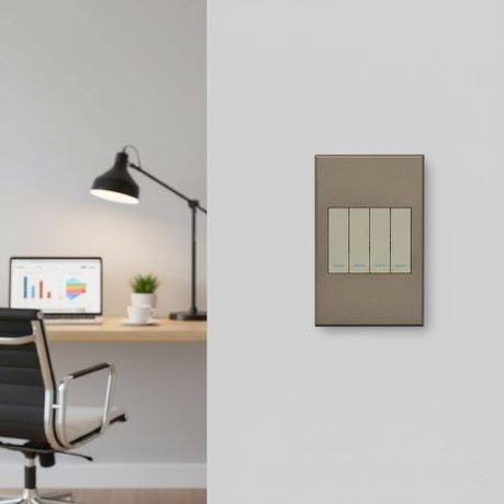 BRONZE AND TITANIUM 4 LEVER 2 WAY LIGHT SWITCH
