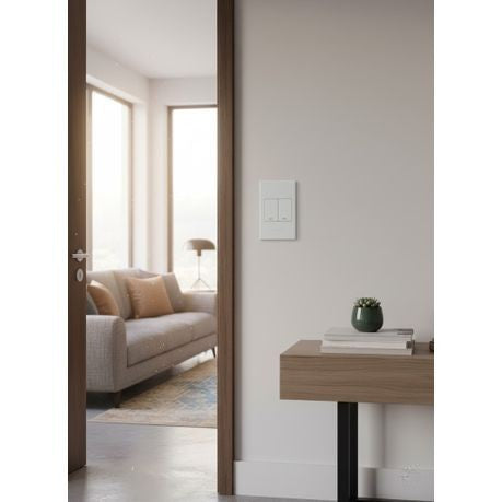 WHITE 2 LEVER LIGHT SWITCH