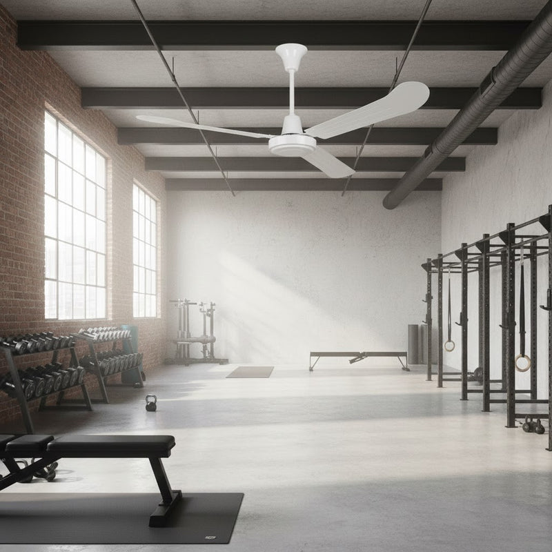 WHITE INDUSTRIAL CEILING FAN