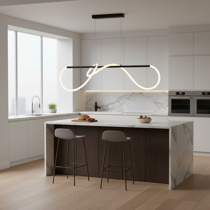 27W INTEGRATED LED MATT BLACK FLEXIBLE TUBING PENDANT