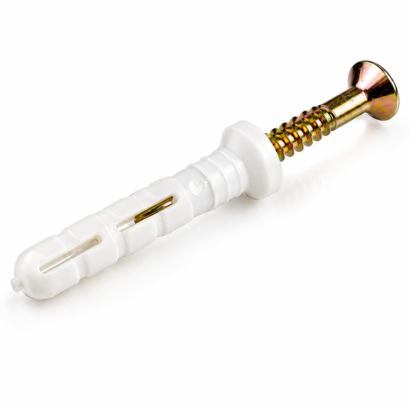 White and gold screw on a white background