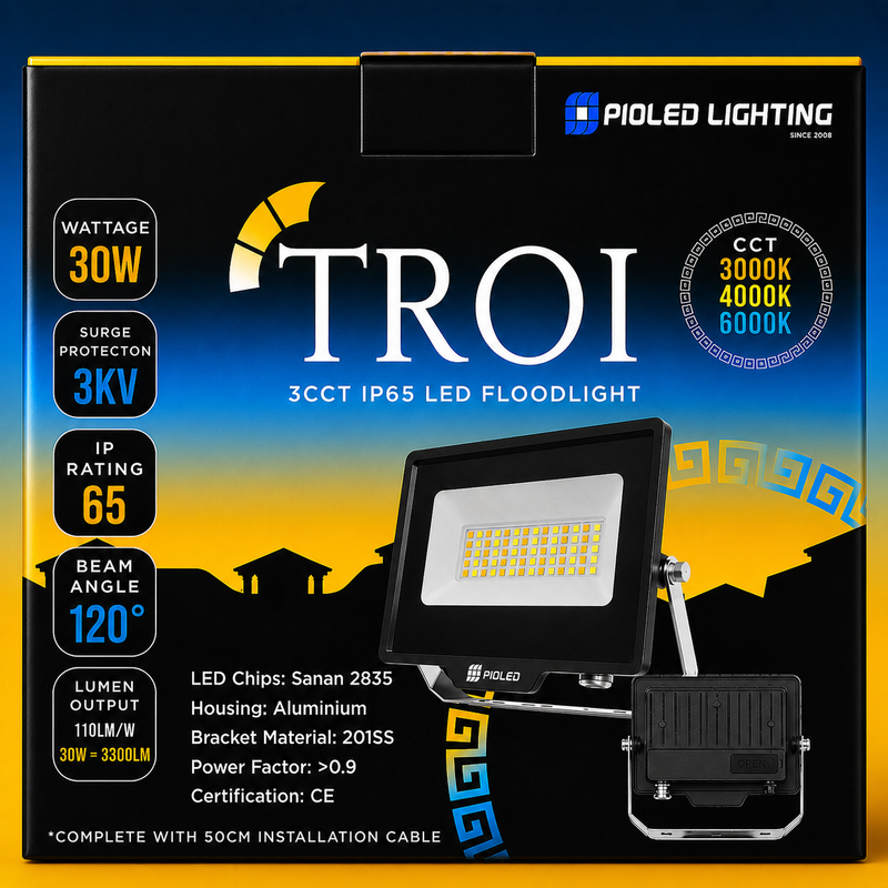 Pioled 30w 3cct troi Floodlight box