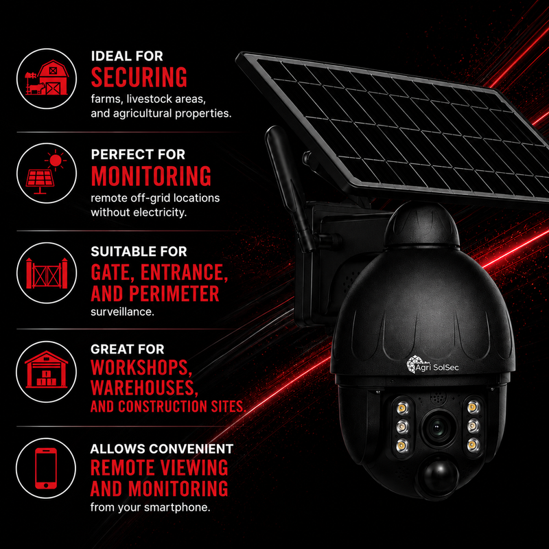 AGRISOLSEC 4G/3G STEEL SOLAR PTZ CAMERA