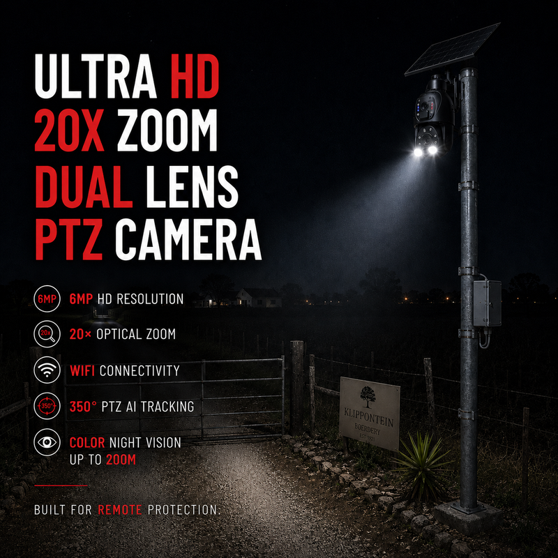 AGRISOLSEC WIFI 20X ZOOM DUAL LENS PTZ CAMERA