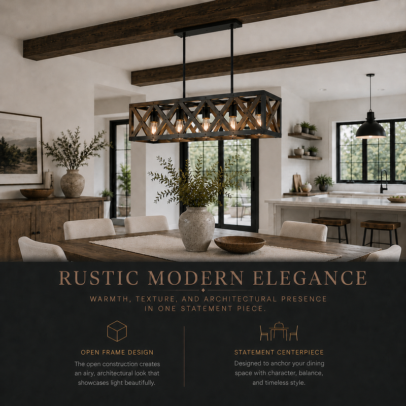 ELOR 5 LIGHT MODERN RETRO CAGE PENDANT