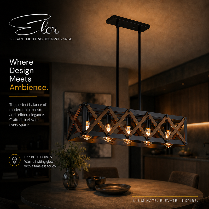 ELOR 5 LIGHT MODERN RETRO CAGE PENDANT