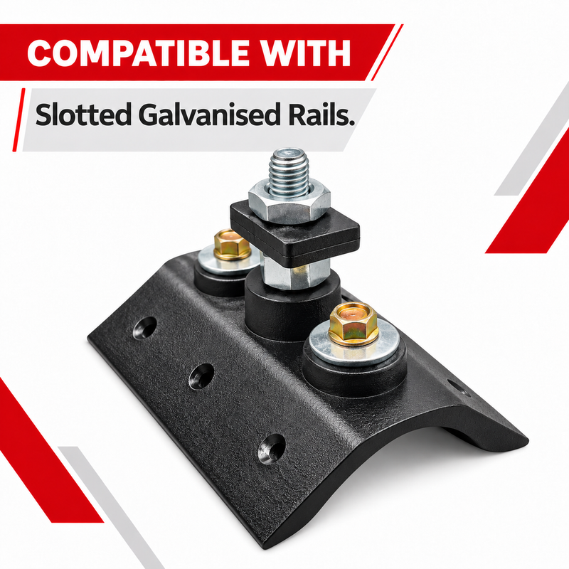 SOLAR CORRUGATED ROOF BRACKET E/A Solar panel roof mounting bracket compatible with slotted galvanised rails.