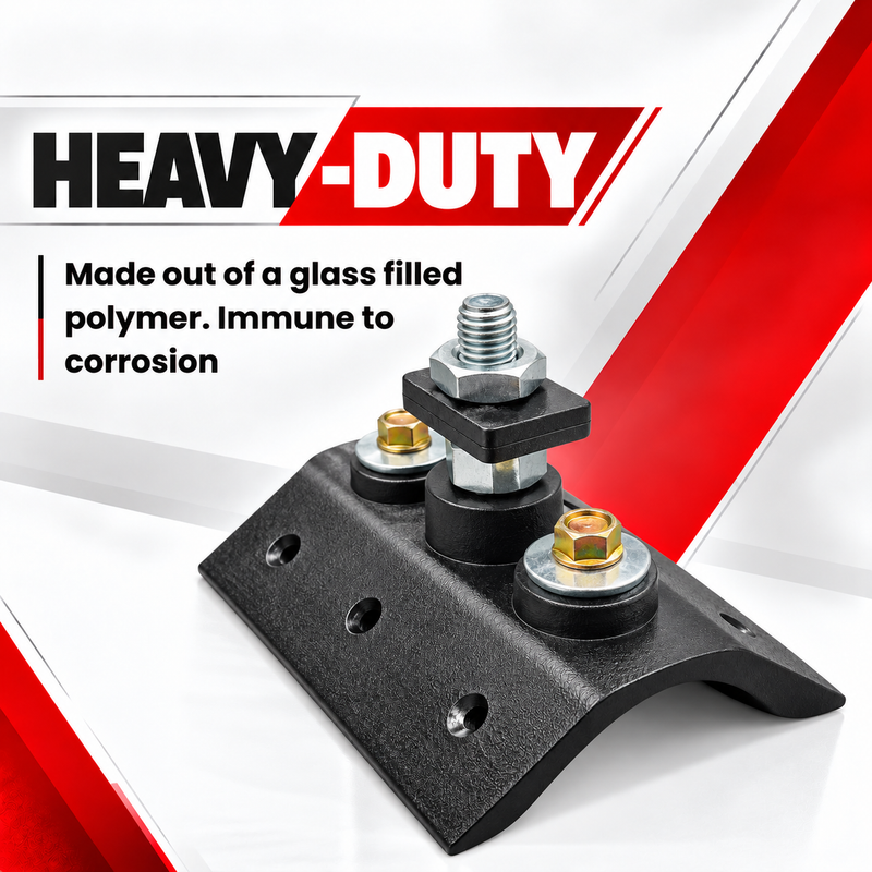 SOLAR CORRUGATED ROOF BRACKET E/A Heavy-duty solar panel mounting bracket made from glass-filled polymer, designed for corrosion-resistant mounting on metal roofing.