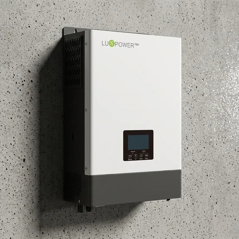 6kw Luxpower inverter on a grey wall